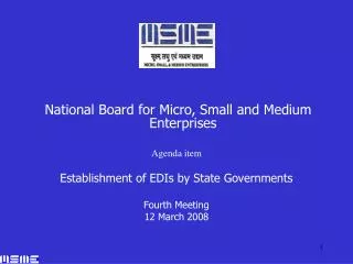 National Board for Micro, Small and Medium Enterprises Agenda item