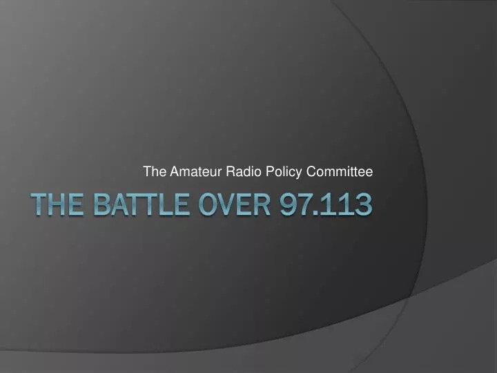 the amateur radio policy committee