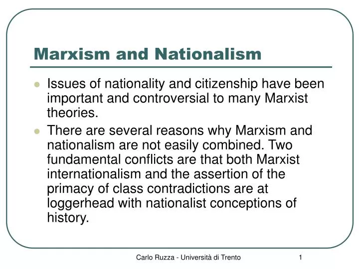 marxism and nationalism