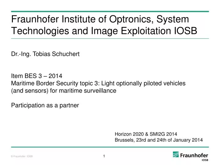fraunhofer institute of optronics system technologies and image exploitation iosb