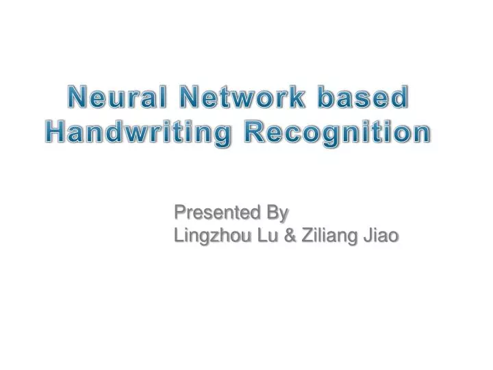 neural network based handwriting recognition