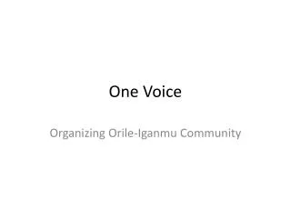 One Voice