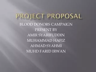 PROJECT PROPOSAL