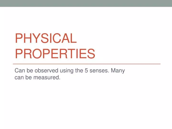 physical properties