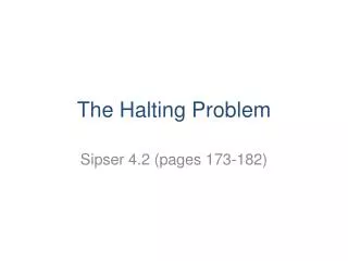 the halting problem