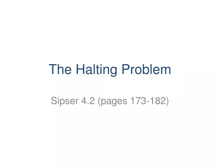 the halting problem