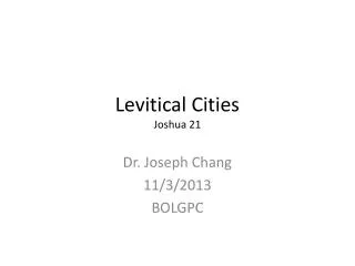Levitical Cities Joshua 21