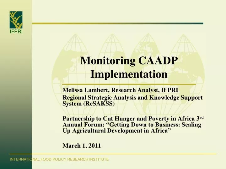 monitoring caadp implementation