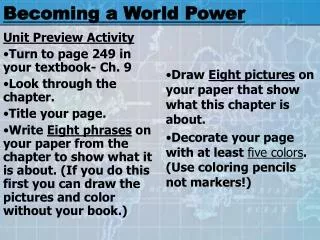 Becoming a World Power