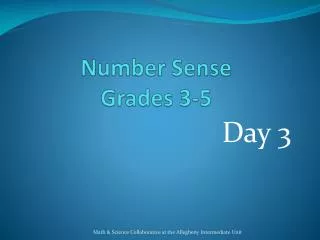 Number Sense Grades 3-5