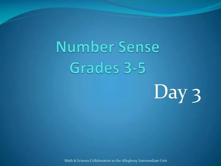 number sense grades 3 5