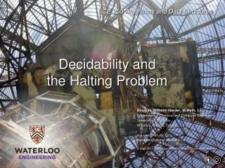 Decidability and the Halting Problem