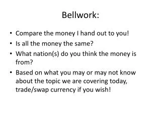 Bellwork :