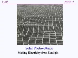 Solar Photovoltaics