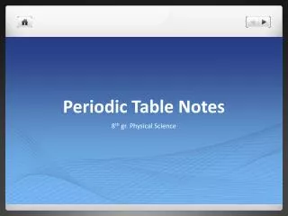 Periodic Table Notes