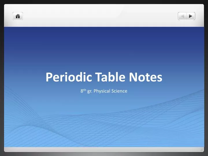 periodic table notes