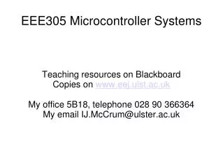 EEE305 Microcontroller Systems
