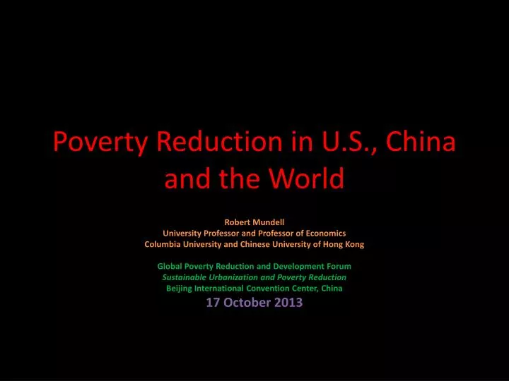 poverty reduction in u s china and the world