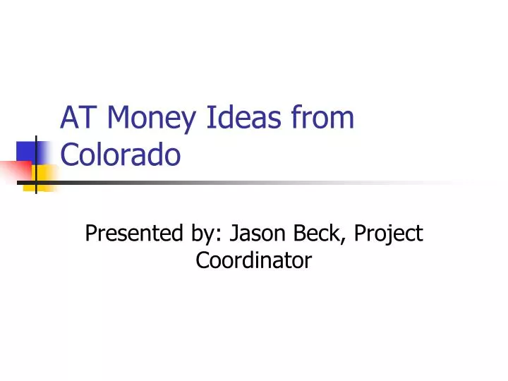 at money ideas from colorado