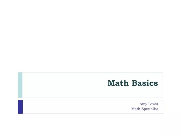 math basics