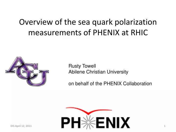 overview of the sea quark polarization measurements of phenix at rhic