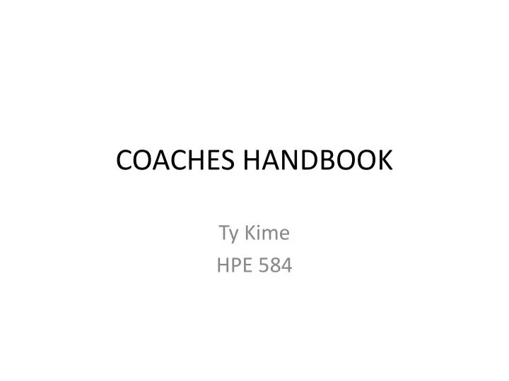 coaches handbook