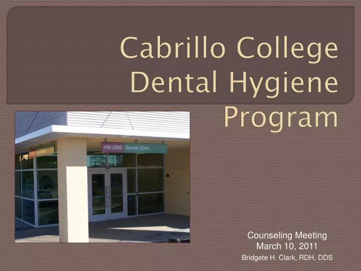cabrillo college dental hygiene program