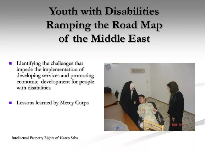youth with disabilities ramping the road map of the middle east