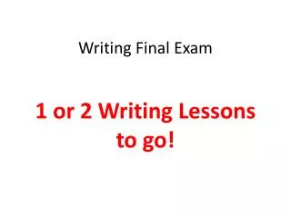 Writing Final Exam