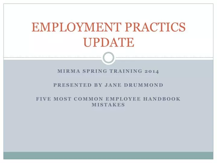 employment practics update