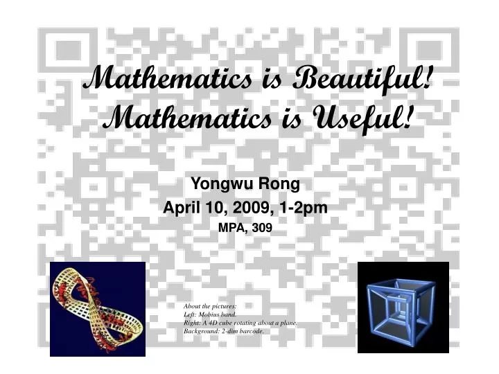 mathematics is beautiful mathematics is useful