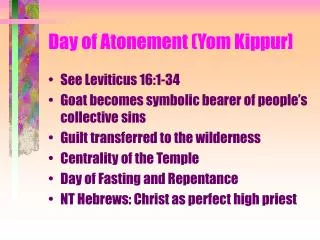 Day of Atonement (Yom Kippur]