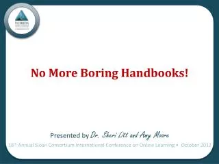 No More Boring Handbooks !