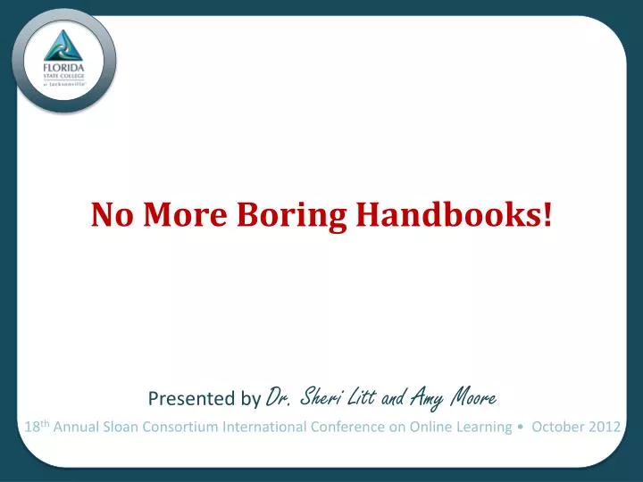 no more boring handbooks