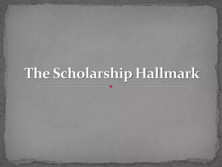 the scholarship hallmark