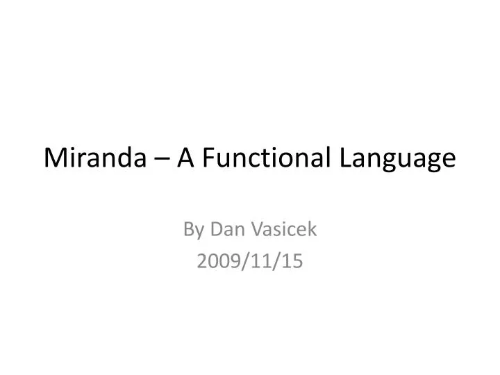 miranda a functional language