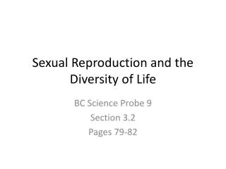 Sexual Reproduction and the Diversity of Life