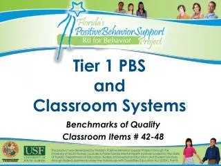 Tier 1 PBS and Classroom Systems