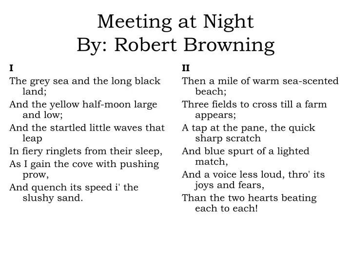 meeting at night by robert browning