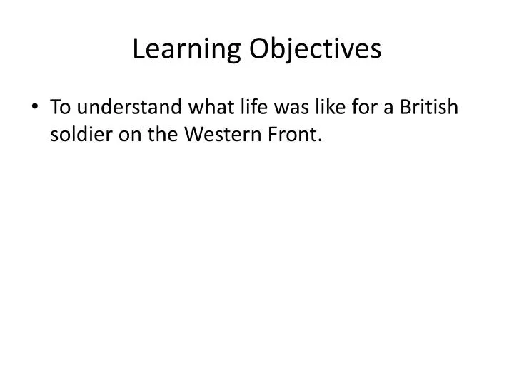 learning objectives