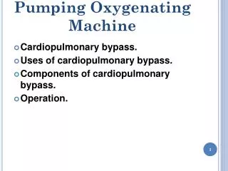 Pumping Oxygenating Machine