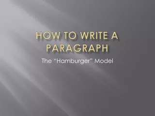 how to write a paragraph