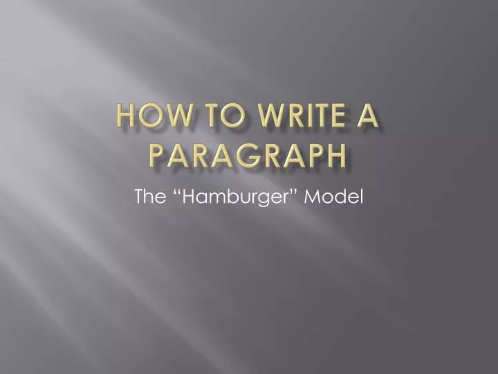 how to write a paragraph