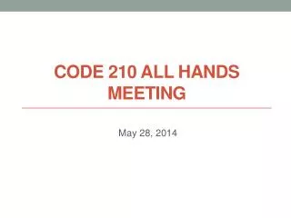 Code 210 All Hands meeting