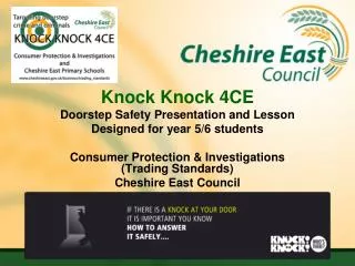 Knock Knock 4CE Doorstep Safety Presentation and Lesson Designed for year 5/6 students