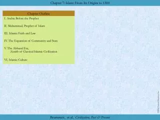 I. Arabia Before the Prophet II. Muhammad, Prophet of Islam III. Islamic Faith and Law