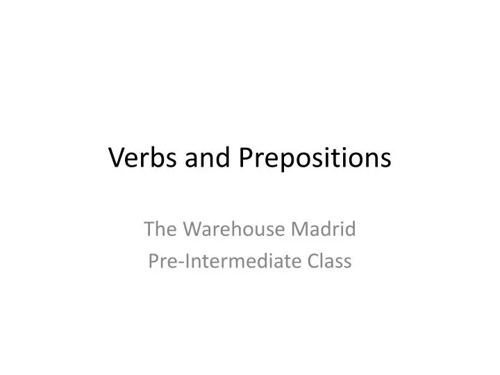 verbs and prepositions