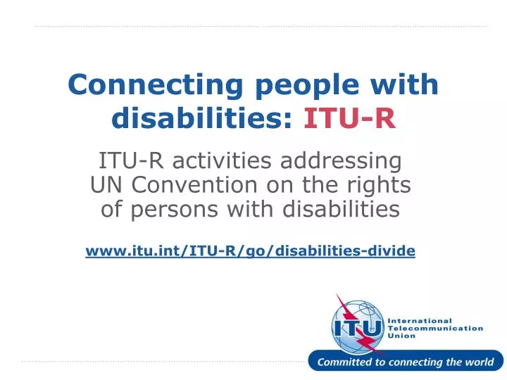 connecting people with disabilities itu r