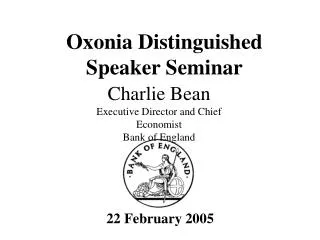 Oxonia Distinguished Speaker Seminar