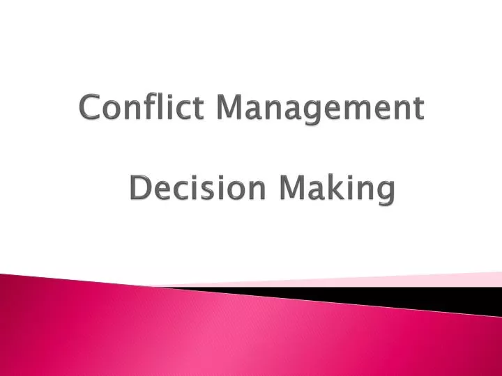 conflict management decision making